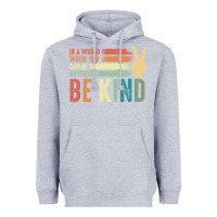 Heather Grey in a world where you can be anything be kind kindness inspirational gi Heavyweight Hoodie - linhVisuals