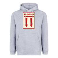 Heather Grey this way up Heavyweight Hoodie - linhVisuals