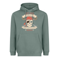 Sage let the pirate shenanigans begin skull vintage pirate skeleton hallowe Heavyweight Hoodie - linhVisuals