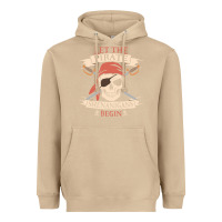 Mushroom let the pirate shenanigans begin skull vintage pirate skeleton hallowe Heavyweight Hoodie - linhVisuals