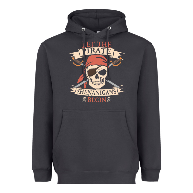 Let The Pirate Shenanigans Begin Skull Vintage Pirate Skeleton Hallowe Heavyweight Hoodie by linhVisuals | Teevron