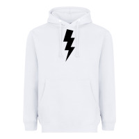 White lightning bolt Heavyweight Hoodie - linhVisuals