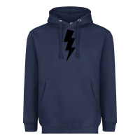 Navy lightning bolt Heavyweight Hoodie - linhVisuals