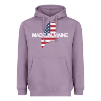 Lavender made in maine american flag funny patriotic state lover gift Heavyweight Hoodie - linhVisuals