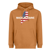 Meerkat made in maine american flag funny patriotic state lover gift Heavyweight Hoodie - linhVisuals