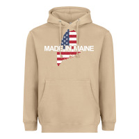 Mushroom made in maine american flag funny patriotic state lover gift Heavyweight Hoodie - linhVisuals