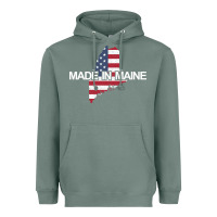 Sage made in maine american flag funny patriotic state lover gift Heavyweight Hoodie - linhVisuals