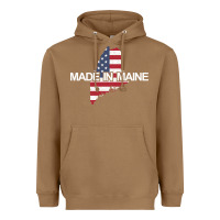 Toasted Coconut made in maine american flag funny patriotic state lover gift Heavyweight Hoodie - linhVisuals