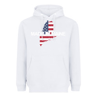 White made in maine american flag funny patriotic state lover gift Heavyweight Hoodie - linhVisuals