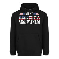 Black make america godly again american flag letters christian quote Heavyweight Hoodie - linhVisuals