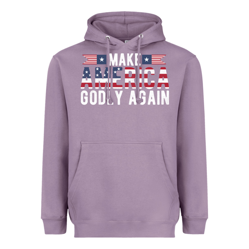 Make America Godly Again American Flag Letters Christian Quote Heavyweight Hoodie by linhVisuals | Teevron