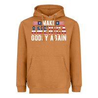 Meerkat make america godly again american flag letters christian quote Heavyweight Hoodie - linhVisuals