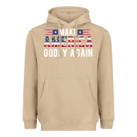 Mushroom make america godly again american flag letters christian quote Heavyweight Hoodie - linhVisuals