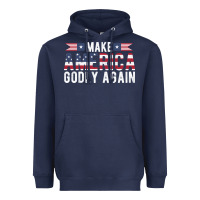 Navy make america godly again american flag letters christian quote Heavyweight Hoodie - linhVisuals