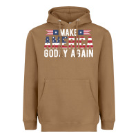 Toasted Coconut make america godly again american flag letters christian quote Heavyweight Hoodie - linhVisuals