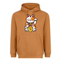 Meerkat maneki neko lucky cat money feline japanese good luck charm kitten gif Heavyweight Hoodie - linhVisuals