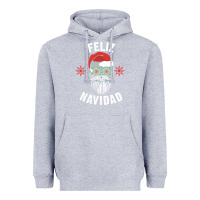 Heather Grey mexican christmas sugar skull feliz navidad spanish speaking xmas gift Heavyweight Hoodie - linhVisuals
