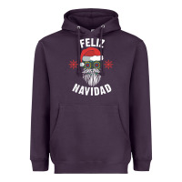 Plum mexican christmas sugar skull feliz navidad spanish speaking xmas gift Heavyweight Hoodie - linhVisuals