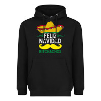 Black mexicans say feliz navidad bitchahos funny merry christmas sombrero Heavyweight Hoodie - linhVisuals