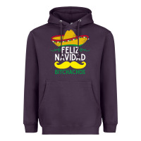 Plum mexicans say feliz navidad bitchahos funny merry christmas sombrero Heavyweight Hoodie - linhVisuals