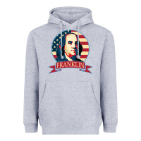 Heather Grey benjamin franklin Heavyweight Hoodie - linhVisuals