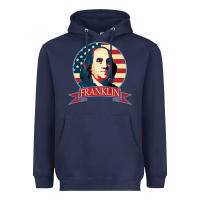 Navy benjamin franklin Heavyweight Hoodie - linhVisuals