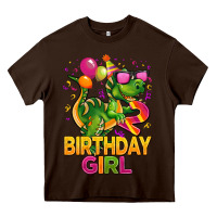 Chocolate Brown 2rd birthday girl t rex pink Heavy Core Tee - CowGirlArtShop