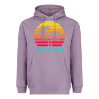Lavender miami 80s sunset Heavyweight Hoodie - linhVisuals