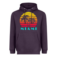 Plum miami 80s sunset Heavyweight Hoodie - linhVisuals