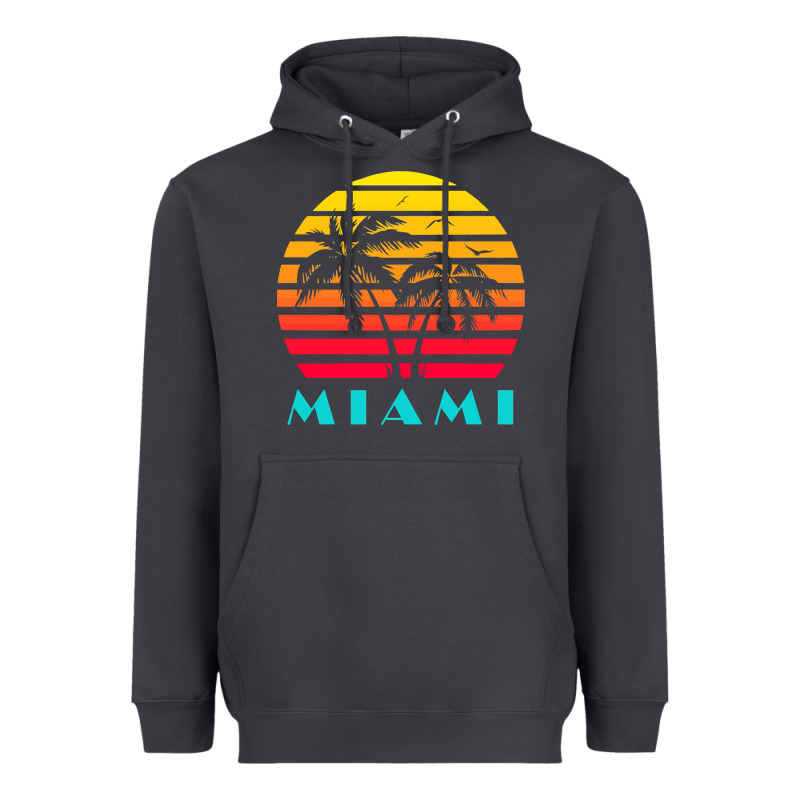 Miami 80s Sunset Heavyweight Hoodie by linhVisuals | Teevron