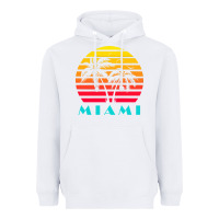 White miami 80s sunset Heavyweight Hoodie - linhVisuals