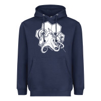 Navy the fantasy trip  octopus Heavyweight Hoodie - linhVisuals