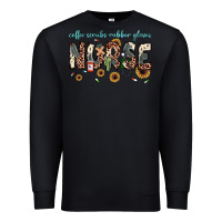 Black nurse coffee scrubs rubber gloves Premium Sweatshirt - JahusDesignShop