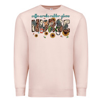 Pale Pink nurse coffee scrubs rubber gloves Premium Sweatshirt - JahusDesignShop