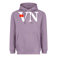 Lavender Vietnam Flag and Country Initials Heavyweight Hoodie - linhVisuals