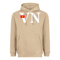 Mushroom Vietnam Flag and Country Initials Heavyweight Hoodie - linhVisuals