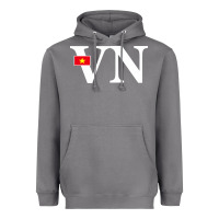 Storm Vietnam Flag and Country Initials Heavyweight Hoodie - linhVisuals