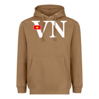 Toasted Coconut Vietnam Flag and Country Initials Heavyweight Hoodie - linhVisuals
