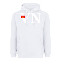 White Vietnam Flag and Country Initials Heavyweight Hoodie - linhVisuals
