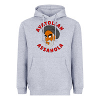 Heather Grey Ayatollah Assahola Heavyweight Hoodie - linhVisuals