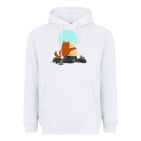 White two cats Heavyweight Hoodie - linhVisuals