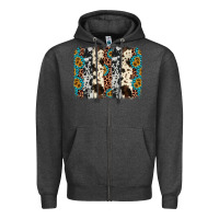 Charcoal Heather cowhide leopard gemstone brushstroke Zipper Hoodie - AdoDesignShop