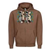 Chestnut cowhide leopard gemstone brushstroke Zipper Hoodie - AdoDesignShop