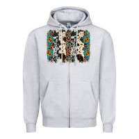 Heather Grey cowhide leopard gemstone brushstroke Zipper Hoodie - AdoDesignShop