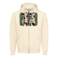 Sandshell cowhide leopard gemstone brushstroke Zipper Hoodie - AdoDesignShop