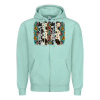 Seafoam cowhide leopard gemstone brushstroke Zipper Hoodie - AdoDesignShop