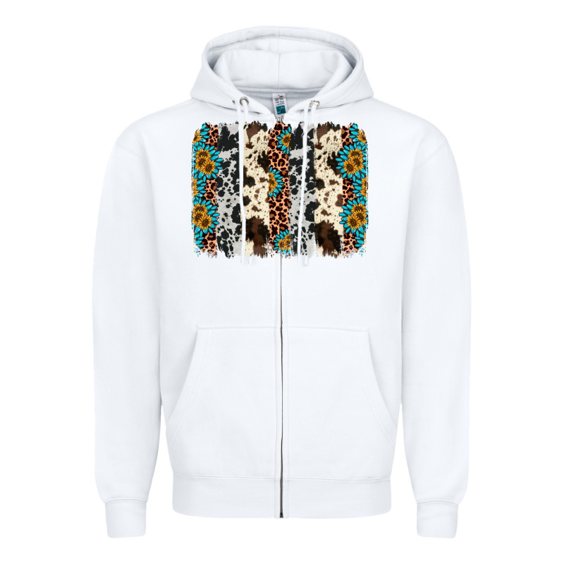 Cowhide Leopard Gemstone Brushstroke Zipper Hoodie by AdoDesignShop | Teevron