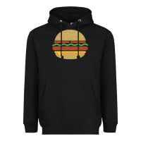 Vintage Burger Print Heavyweight Hoodie | Teevron