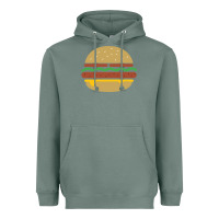 Sage vintage burger print Heavyweight Hoodie - linhVisuals