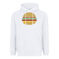White vintage burger print Heavyweight Hoodie - linhVisuals